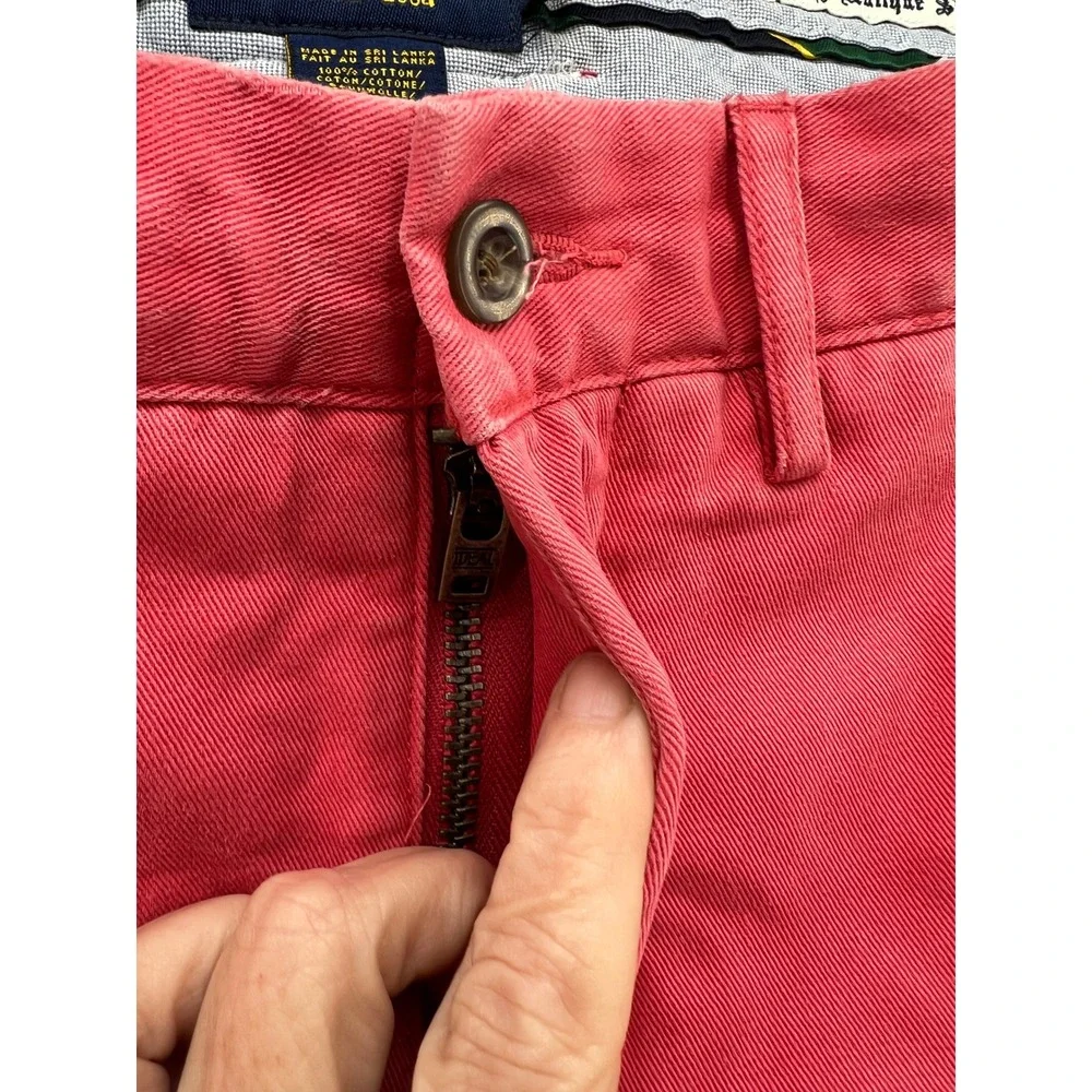 Ralph Lauren Rugby Pants Mens 32x32 Antique Slim Fit Chino Pants Coral Pink